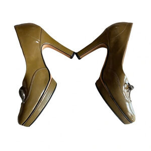 REPETTO Taupe Patent Leather Classic Platform Shoes Size 35/5